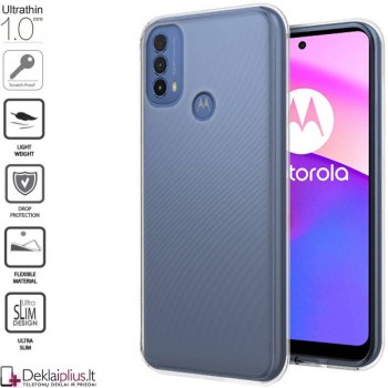 Silikoninis dėklas 1.0 mm storio - permatomas (Motorola Moto E30/E40)